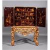 Image 2 : A LACQUERED CABINET, 17th CENTURY, decorated with Chinoiseries on a simulated tortoiseshell groun...