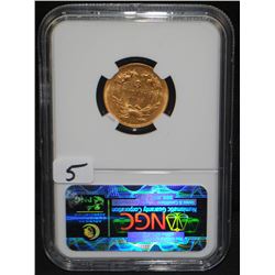 SCARCE 1874 $3 PRINCESS GOLD COIN - NGC MS61