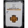 Image 2 : SCARCE 1874 $3 PRINCESS GOLD COIN - NGC MS61