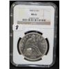 Image 2 : RARE 1860-0 SEATED LIBERTY DOLLAR - NGC MS61