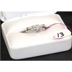 LADIES 14K WHITE GOLD DIAMOND WEDDING SET