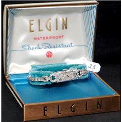 LADIES VINTAGE PLATINUM & DIAMOND WRISTWATCH