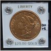 Image 2 : 1873 $20 LIBERTY GOLD COIN FROM SAFE DEPOSIT
