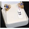 Image 1 : PAIR OF LADIES18K TANZANITE & DIAMOND EARRINGS