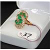 Image 1 : LADIES VINTAGE 18K EMERALD & DIAMOND RING