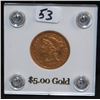 Image 2 : SCARCE 1861 $5 LIBERTY GOLD COIN FROM SAFE DEPOSIT