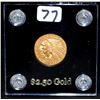 Image 2 : 1908 $2 1/2 INDIAN GOLD COIN FROM SAFE DEPOSIT