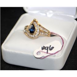 LADIES 14K SAPPHIRE & DIAMOND FASHION RING
