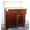 Image 2 : ANTIQUE VICTORIAN WALNUT MARBLE TOP COMMODE