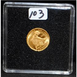 2015 24KT .999+ 1/10 FINE GOLD COLORADO COIN