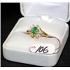 Image 3 : LADIES 14K EMERALD & DIAMOND FASHION RING