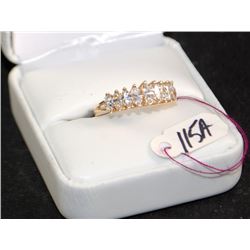 LADIES 14K YELLOW GOLD MARQUISE CUT DIAMOND RING
