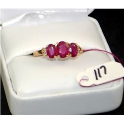 LADIES 14K RUBY & DIAMOND FASHION RING