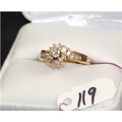 LADIES 14K YELLOW GOLD DIAMOND WEDDING SET