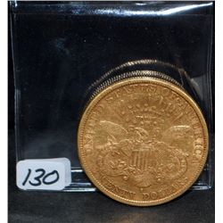 SCARCE 1893-S $20 LIBERTY GOLD COIN