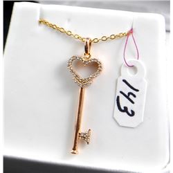 LADIES 14K "KEY TO MY HEART" FASHION PENDANT