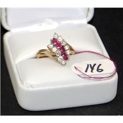 LADIES 14K RUBY & DIAMOND FASHION RING
