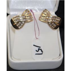 LADIES 10K DIAMOND FASHION EARRINGS