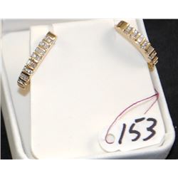 LADIES 14K YELLOW GOLD DIAMOND FASHION EARRINGS