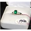 Image 2 : LADIES 14K DIAMOND & EMERALD RING