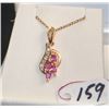Image 3 : LADIES 14K PINK SAPPHIRE & DIAMOND FASHION PENDANT