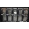 Image 1 : TEN 1 OUNCE JOHNSON-MATTHEY .999 FINE SILVER BARS