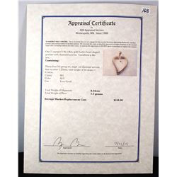 LADIES 14K HEART SHAPED DIAMOND PENDANT