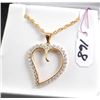 Image 2 : LADIES 14K HEART SHAPED DIAMOND PENDANT