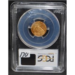 SCARCE 1914 $2 1/2 INDIAN GOLD COIN - PCGS MS61