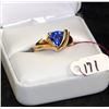 Image 1 : LADIES 14K YELLOW GOLD TANZANITE & DIAMOND RING