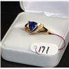 Image 3 : LADIES 14K YELLOW GOLD TANZANITE & DIAMOND RING