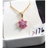 Image 2 : LADIES 14K PINK SAPPHIRE & DIAMOND FASHION PENDANT