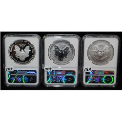 2006 W - 20TH ANNIVERSARY SILVER EAGLE 3-COIN SET