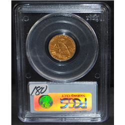SCARCE 1913 $2 1/2 INDIAN GOLD COIN - PCGS MS62