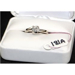 LADIES 14K WHITE GOLD PRINCESS CUT DIAMOND RING