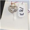 Image 3 : LADIES 14K WHITE GOLD DIAMOND HEART SHAPED PENDANT