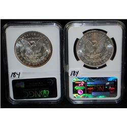 1883-0 & 1884-0 MORGAN DOLLARS - NGC MS64
