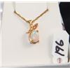 Image 1 : LADIES 14K OPAL & DIAMOND FASHION PENDANT