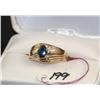 Image 3 : LADIES 10K BLUE SAPPHIRE & DIAMOND FASHION RING