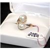 Image 1 : LADIES 14K YELLOW GOLD PEARL & DIAMOND RING