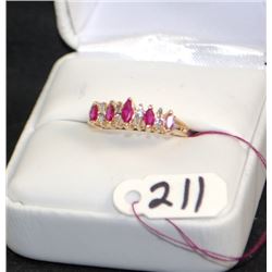 LADIES 10K RUBY & DIAMOMD FASHION RING