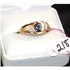 Image 1 : LADIES 10K BLUE SAPPHIRE & DIAMOND RING