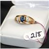 Image 3 : LADIES 10K BLUE SAPPHIRE & DIAMOND RING