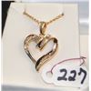 Image 2 : LADIES 10K HEART SHAPED DIAMOND PENDANT