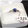 Image 1 : LADIES 10K STAR SAPPHIRE & DIAMOND FASHION RING