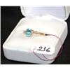 Image 1 : LADIES 10K BLUE TOPAZ & DIAMOND RING