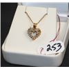 Image 2 : LADIES 10K HEART SHAPED DIAMOND PENDANT