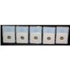 Image 1 : FIVE GRADED MERCURY DIMES