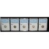 Image 2 : FIVE GRADED MERCURY DIMES