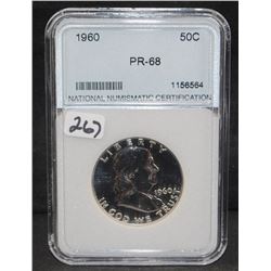 1960 FRANKLIN HALF DOLLAR - NNC PR68